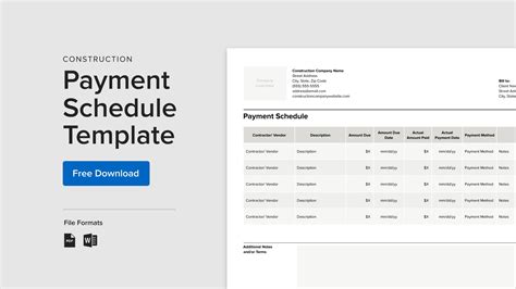 Construction Payment Schedule Template Benefits