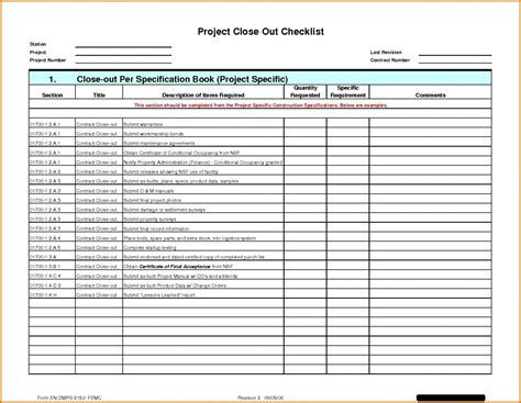 Construction Punch List Excel Template