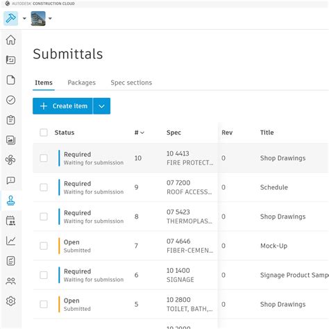 Construction Submittal Software