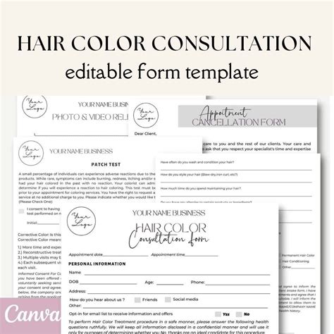 Consultation Form for Hairstylists