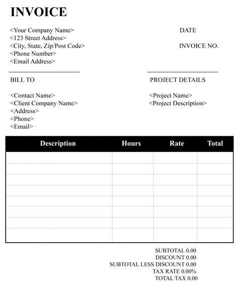 Consulting Invoice Template Download