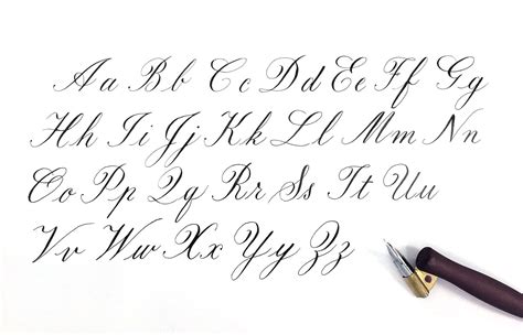 Copperplate calligraphy practice sheet