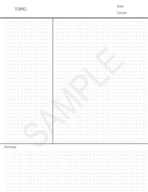 Cornell Notes with Grid