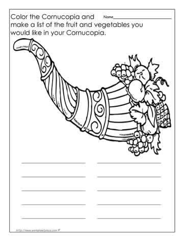 Cornucopia Worksheets