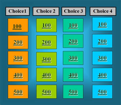 Corporate Jeopardy Template