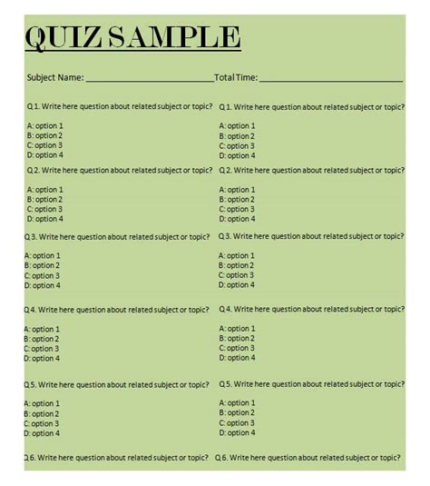 Corporate Quiz Templates