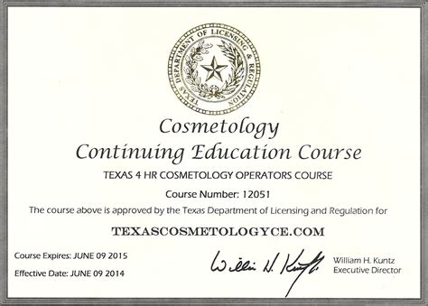 cosmetology license template