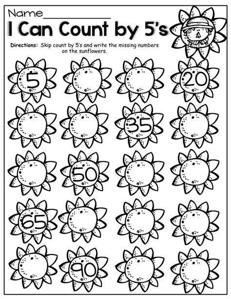 Counting by 5s chart