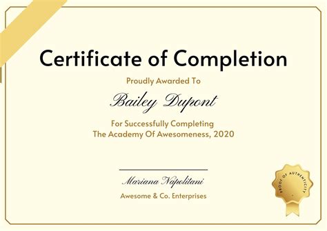 Course Completion Certificate Templates