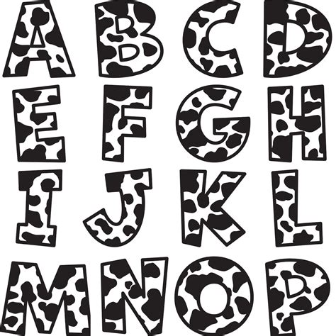 Description of Cow Print Letters Designs