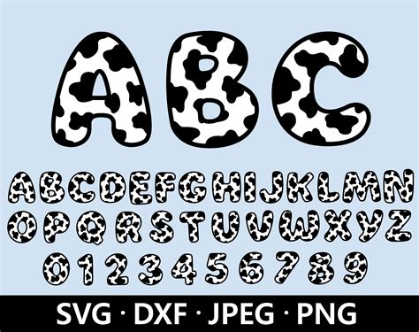 Description of Cow Print Letters Typography