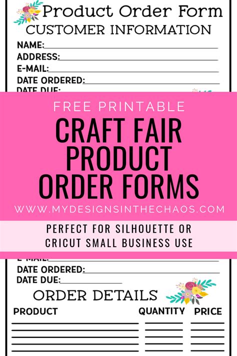 Craft Fair Order Forms