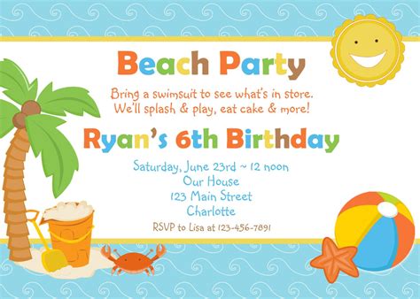 Create Beach Party Invitation