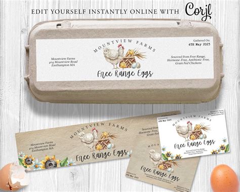 Create egg carton labels template