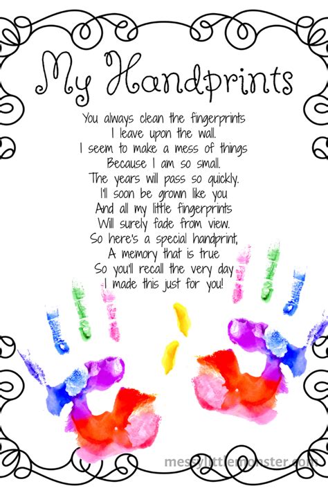 Create handprint poem