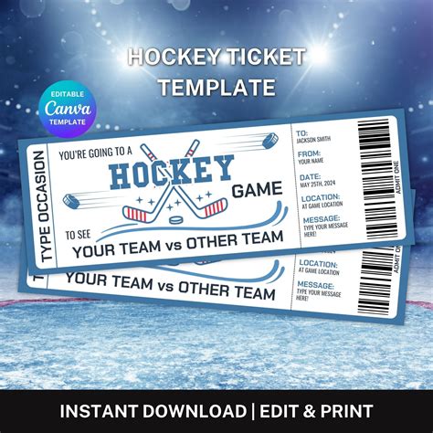 Create hockey ticket template