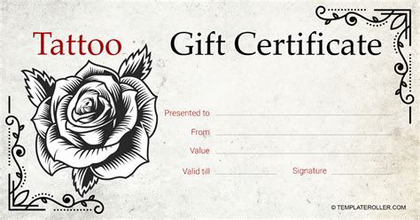 Create tattoo gift template