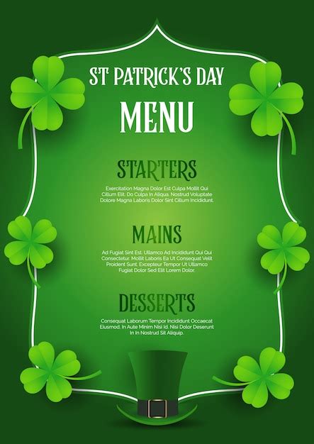 Creating a St. Patrick's Day Menu Template