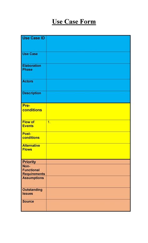 Creating a Use Case Template