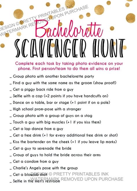 Creating a Bachelorette Scavenger Hunt