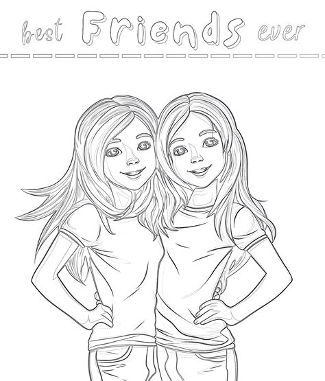 Creating best friends coloring pages