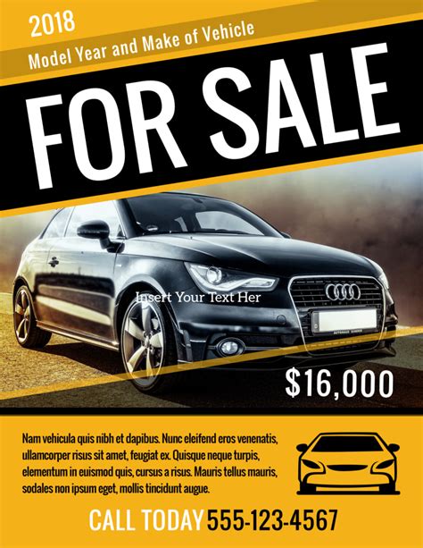 Creating a car sale flyer