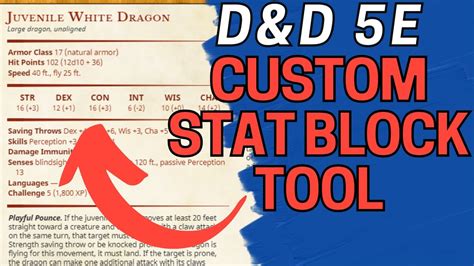 Creating custom stat blocks