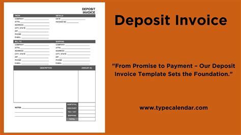 Creating Deposit Invoice Template Steps