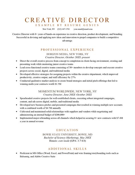 Creating a Director Resume Template