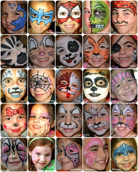 Creating face paint templates and designs