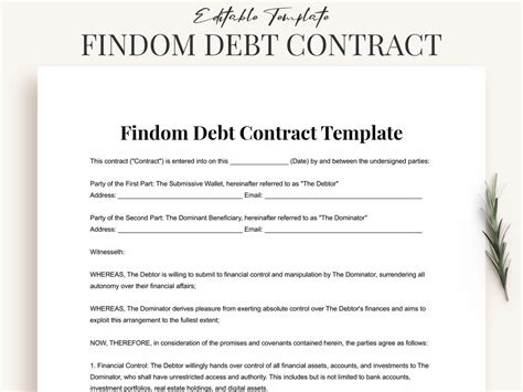 Creating Findom Debt Contract Template