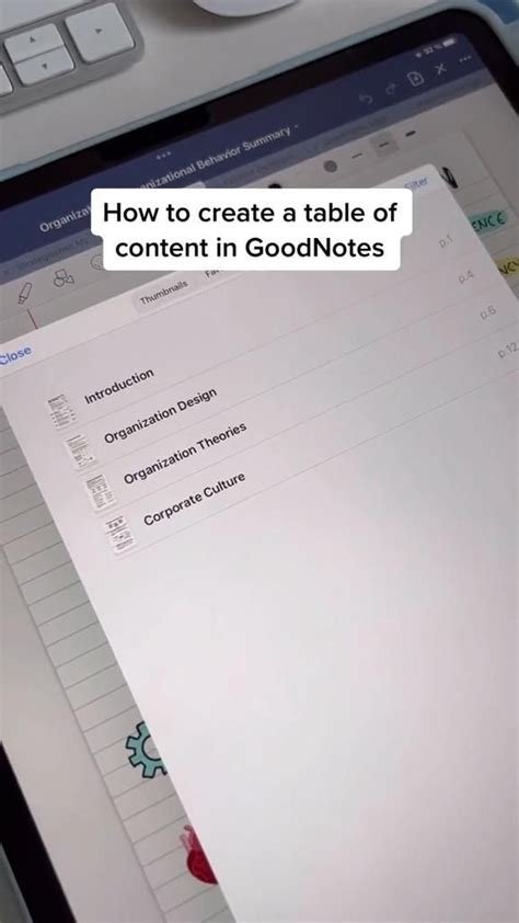 Steps to Create Goodnotes Table of Contents