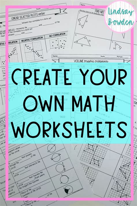 Creating math worksheets