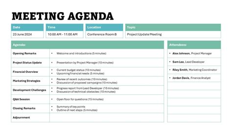 Creating Meeting Agenda Ppt Template