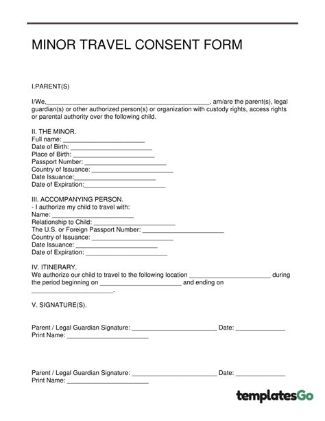 Creating a Minor Travel Consent Form