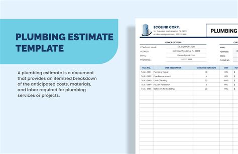 Creating Plumbing Estimate Template