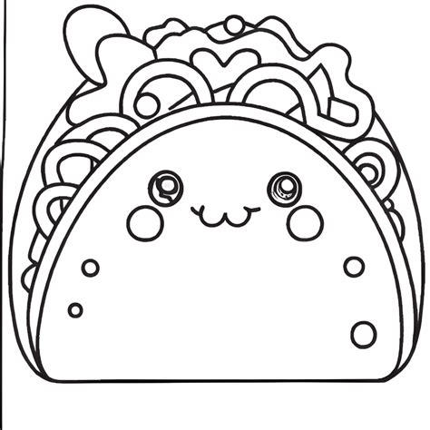 Creative taco coloring page