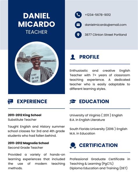 Creative Teacher Resume Template