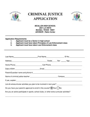 Criminal Justice Forms