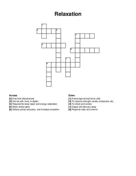 Description of Crossword Puzzle Relaxation