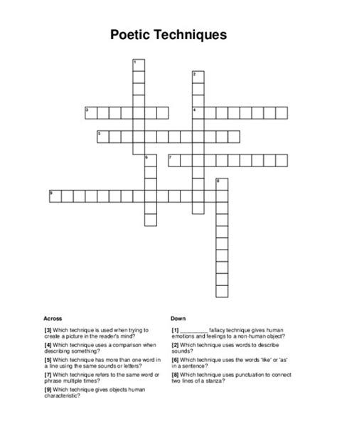 Crossword Puzzle Techniques