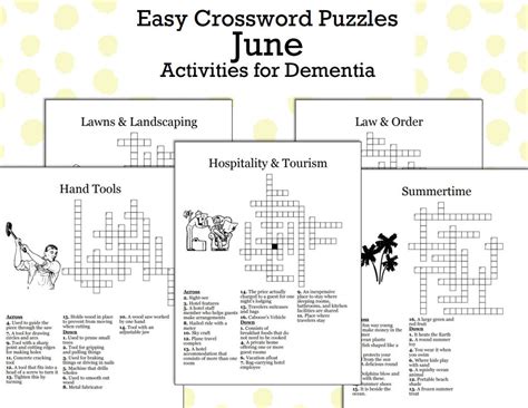 Crossword Puzzles for Seniors with Dementia