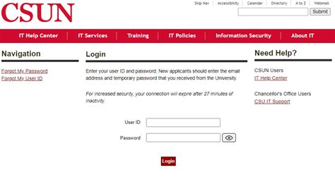 CSUN Mail Login Page