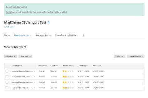 CSV Import Mailchimp