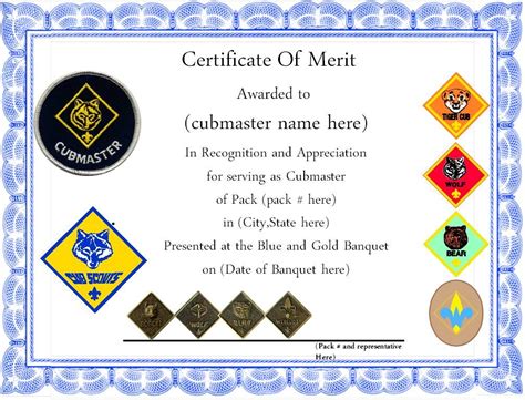 Cub Scout Certificates