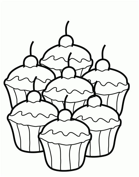 Cupcake coloring page printables