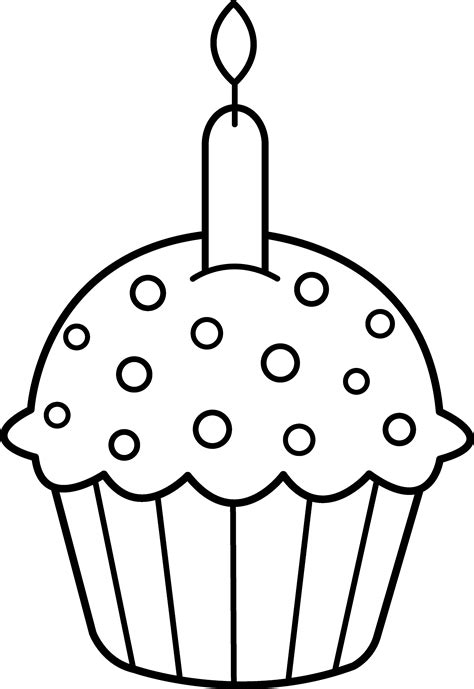 Cupcake coloring pages for birthdays