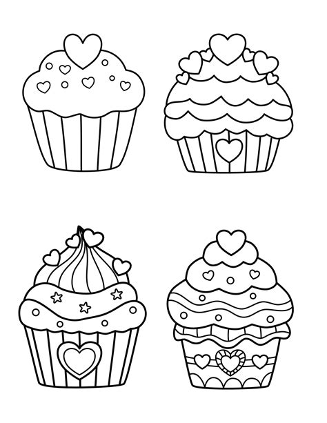 Cupcake coloring pages for educational purposes