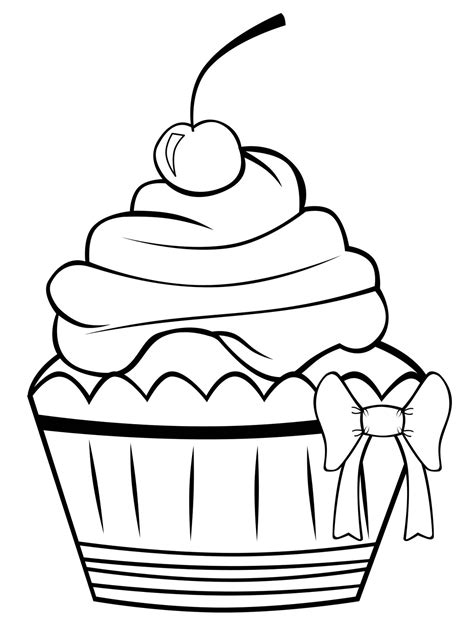 Cupcake coloring pages with frosting