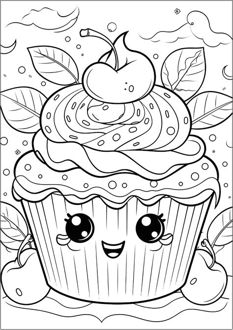 Cupcake coloring pages